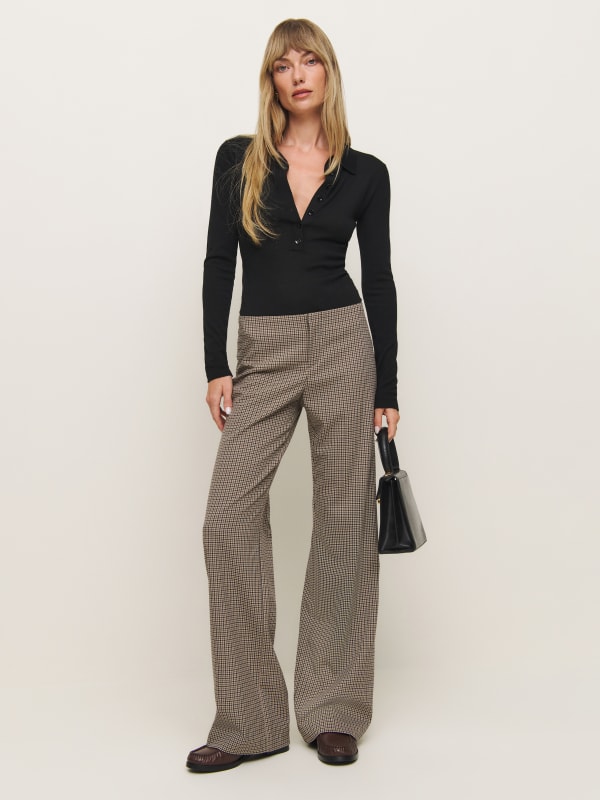 Vida Low Rise Pant - Brown Check